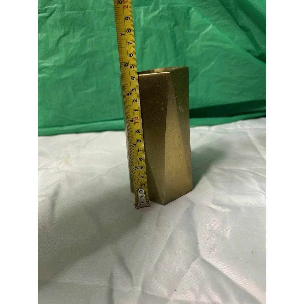 West Elm Modern Brass Jewelry Vase Geometric Metal Decor‎ Made in India